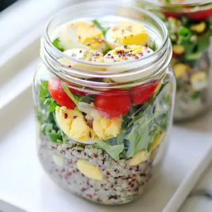 Protein Egg and Quinoa Salad Jars