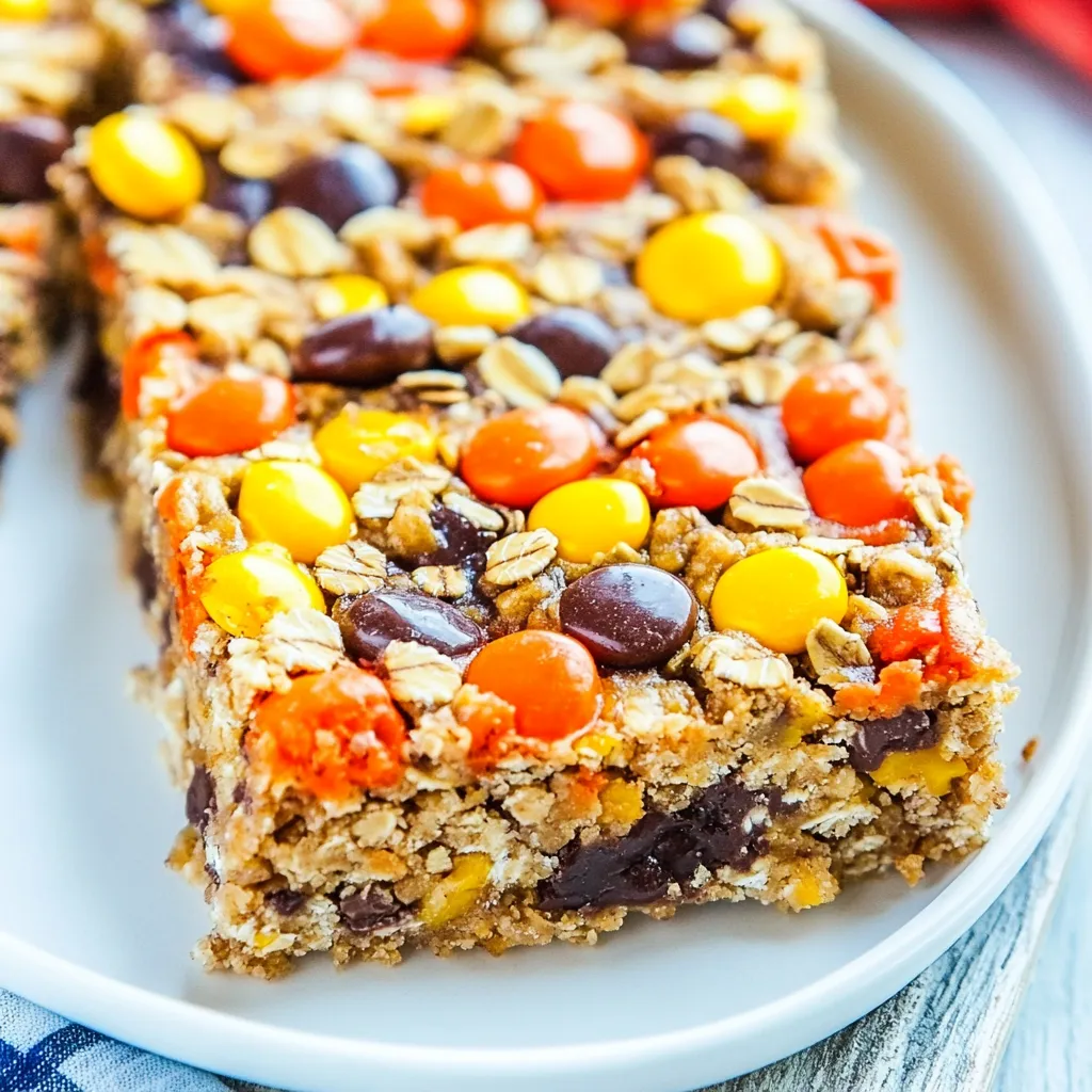 Reese’s Pieces Peanut Butter Oatmeal Bars