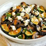 Roasted Zucchini and Mushrooms with Feta