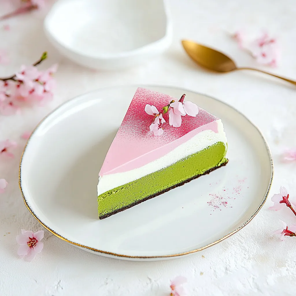 Sakura Matcha Mousse Cake