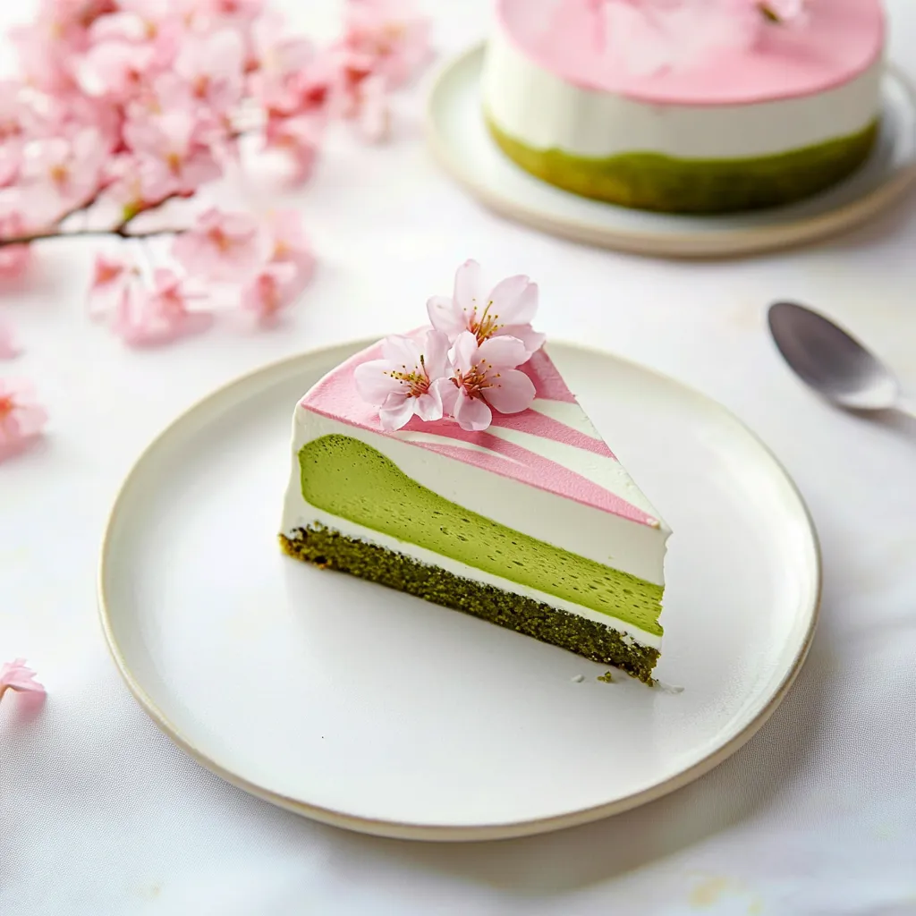 Sakura Matcha Mousse Cake
