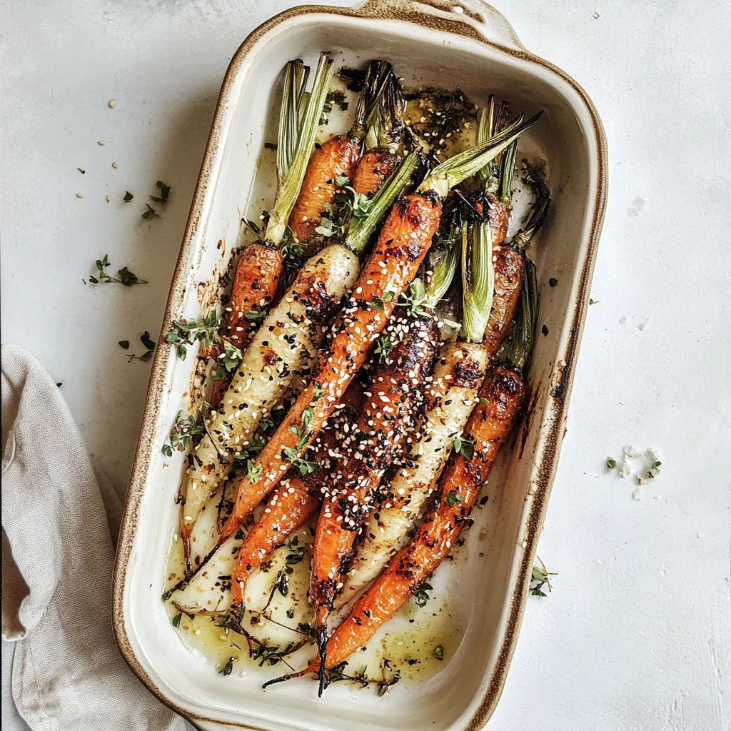 Sesame Ginger Roasted Whole Carrots