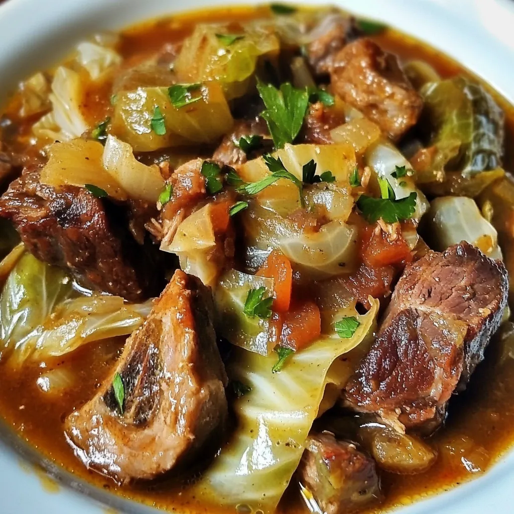 Slow Cooker Grass Fed Beef Shanks Cabbage Stew