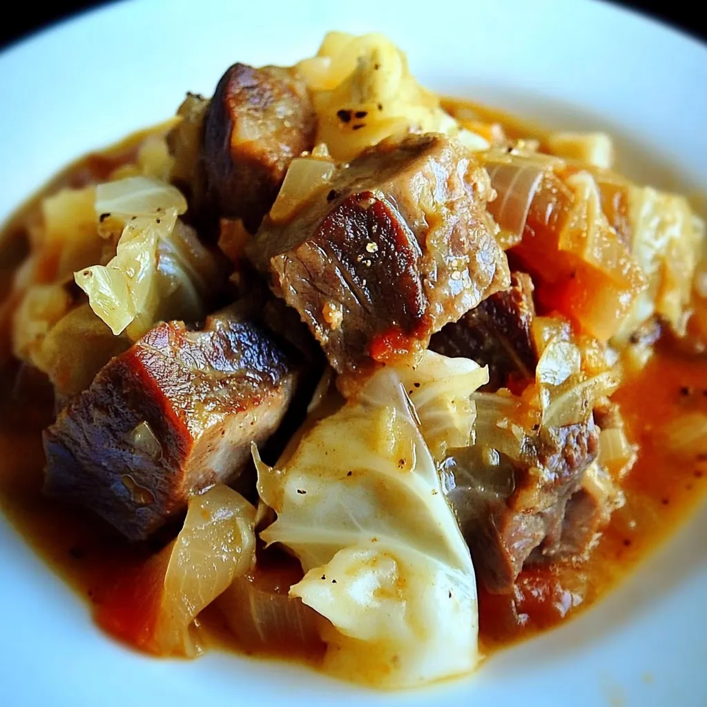 Slow Cooker Grass Fed Beef Shanks Cabbage Stew