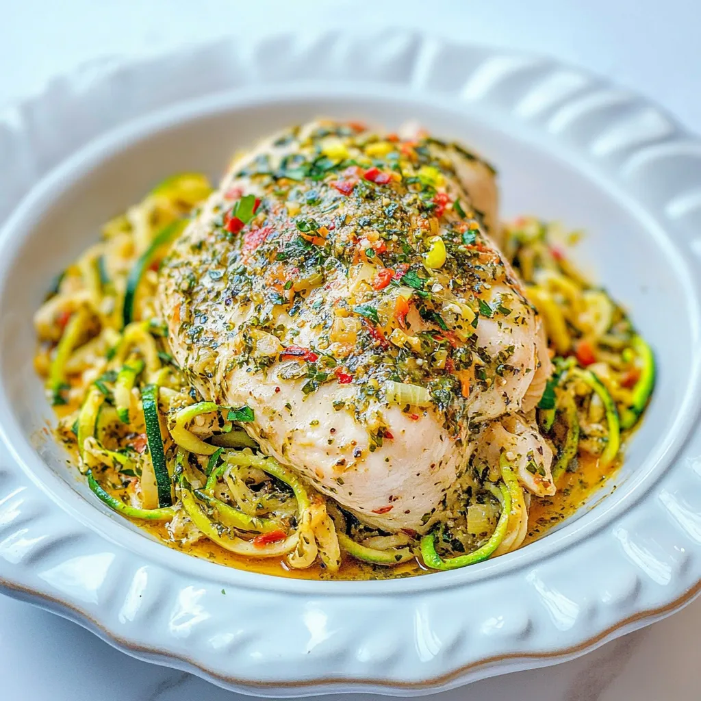 Slow Cooker Italian Chicken with Zucchini Noodles
