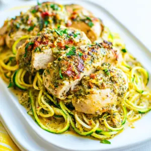 Slow Cooker Italian Chicken with Zucchini Noodles
