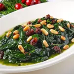 Spinach Sauté with Pine Nuts and Golden Raisins