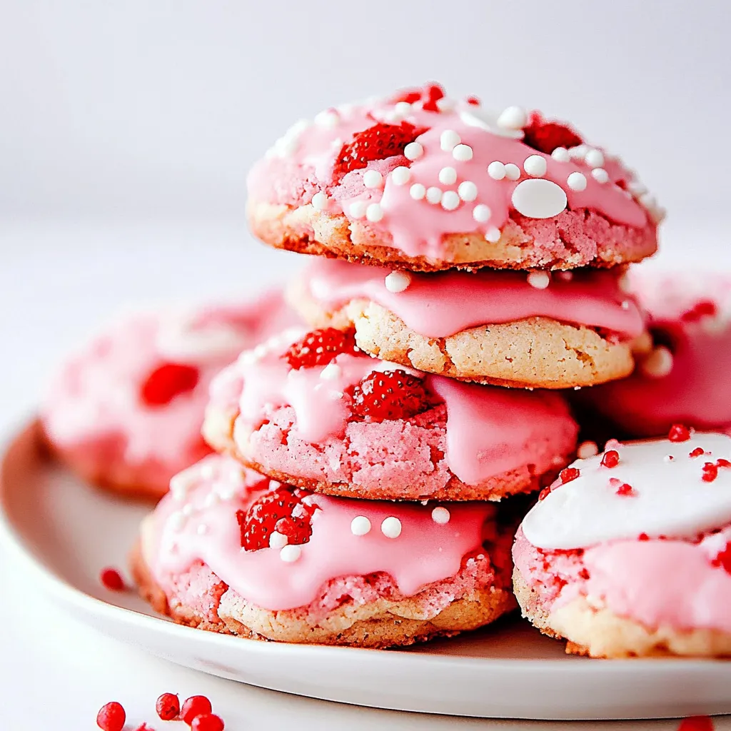 Strawberry Cake Mix Cookies