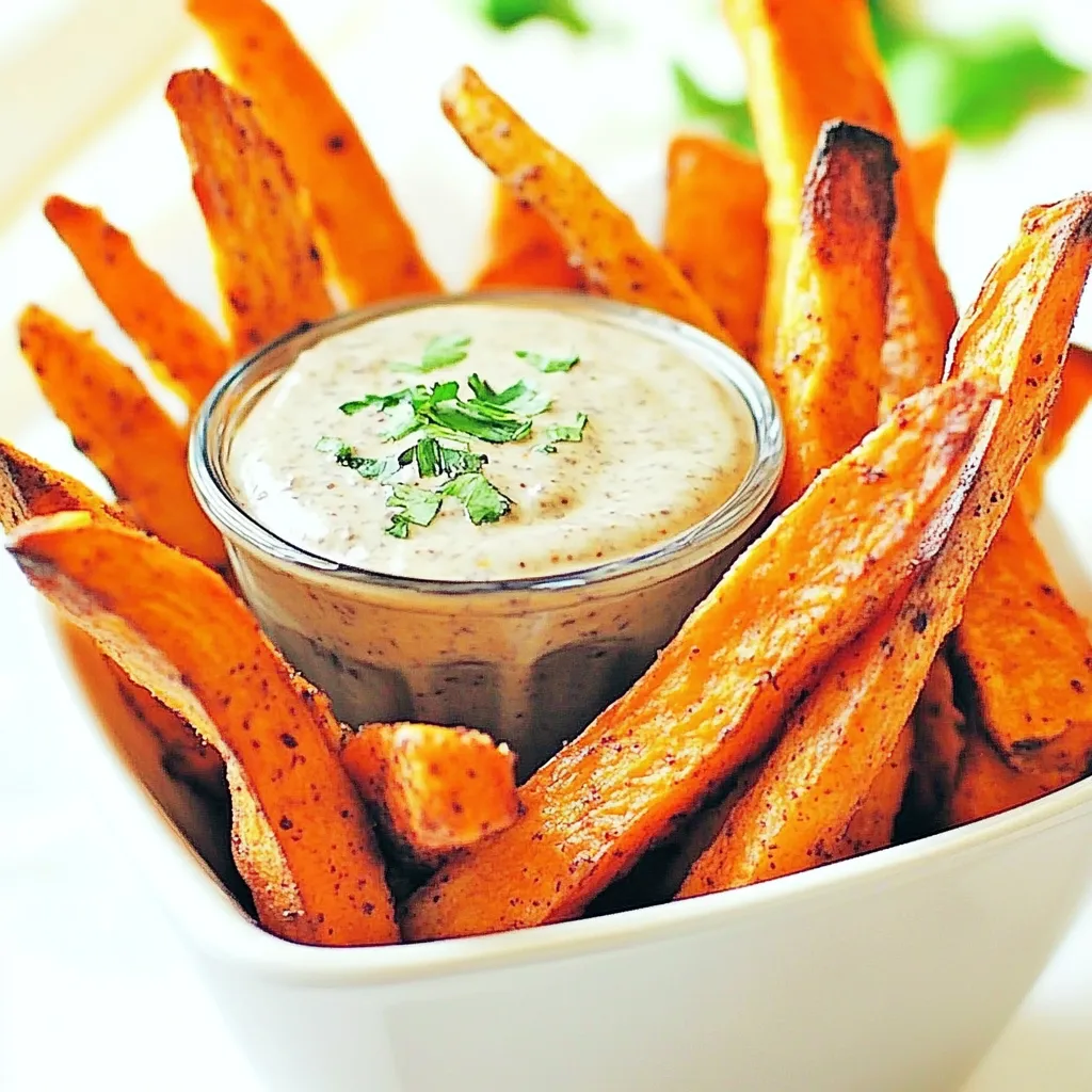 Sweet Potato Fries with Spicy Cashew Dipping Sauce