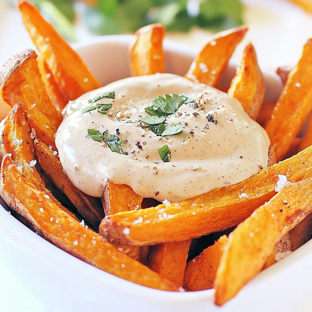 Sweet Potato Fries with Spicy Cashew Dipping Sauce