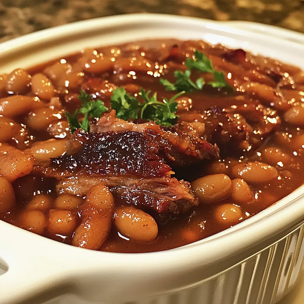 Sweet and Spicy Brisket Baked Beans