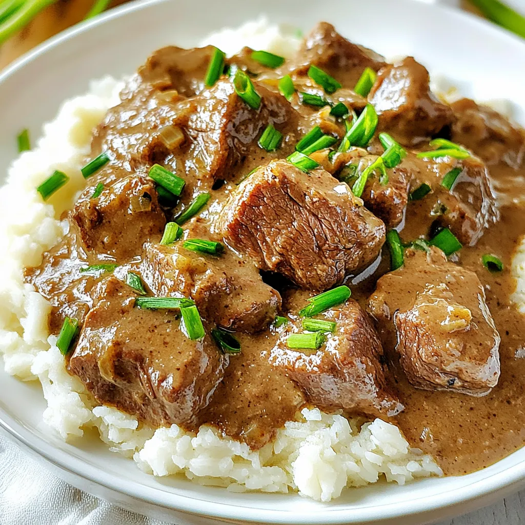 Tender Beef Tips and Gravy