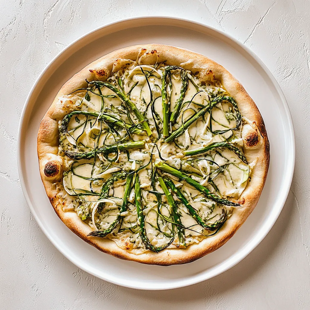 Three Cheese Shaved Asparagus Pizza