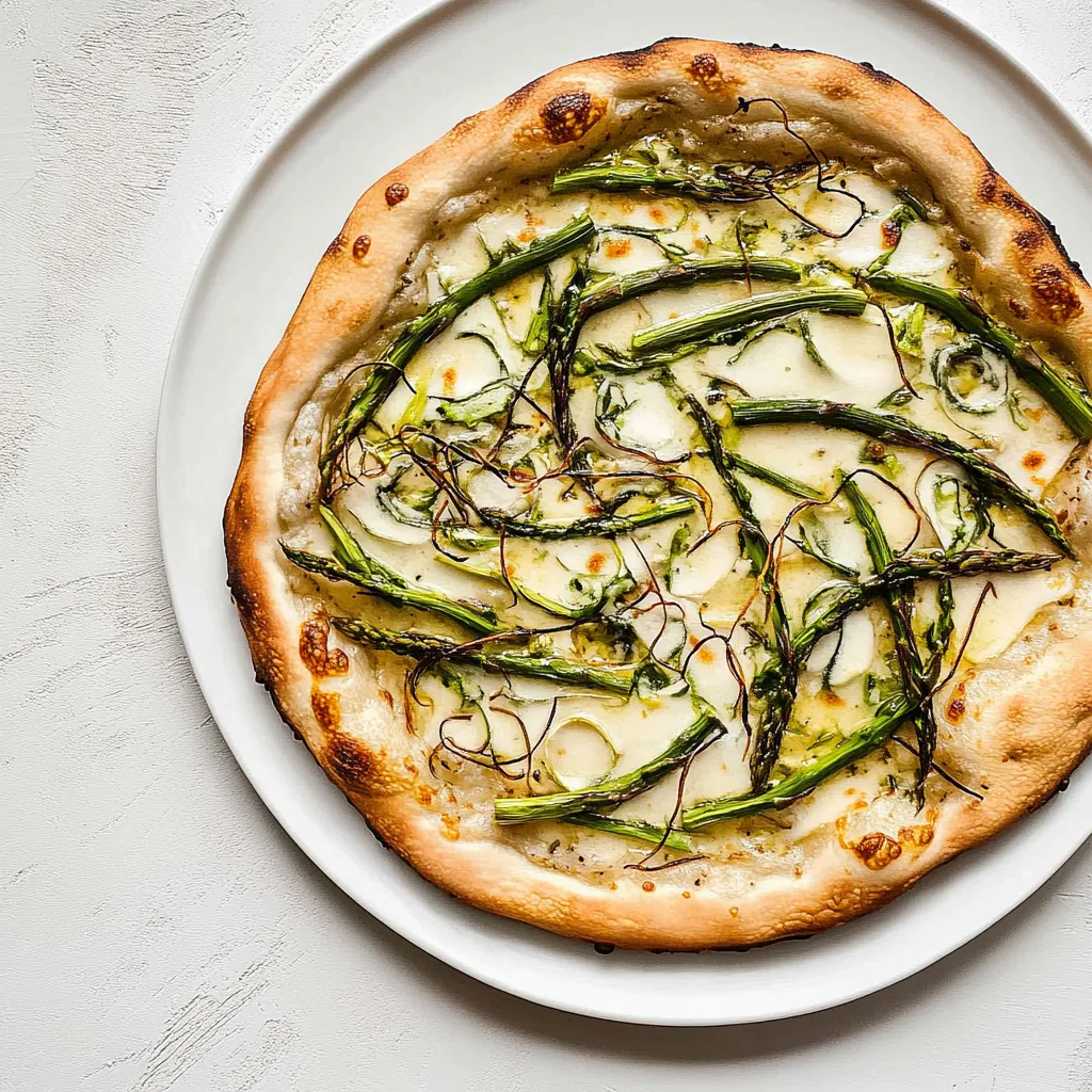 Three Cheese Shaved Asparagus Pizza