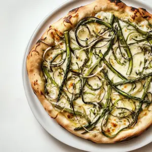 Three Cheese Shaved Asparagus Pizza