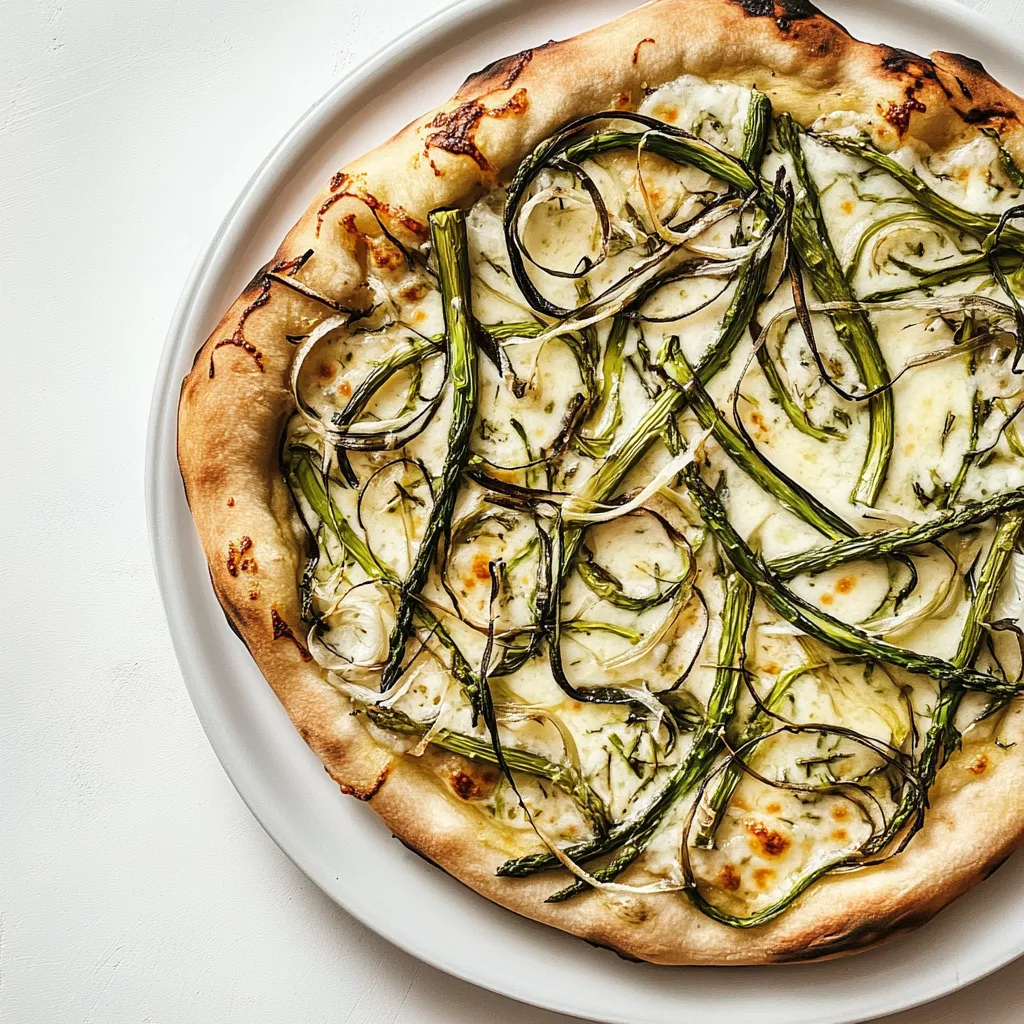 Three Cheese Shaved Asparagus Pizza