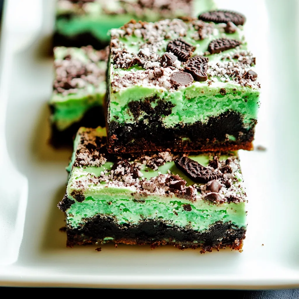 Triple Layer Fudgy Mint Oreo Brownies