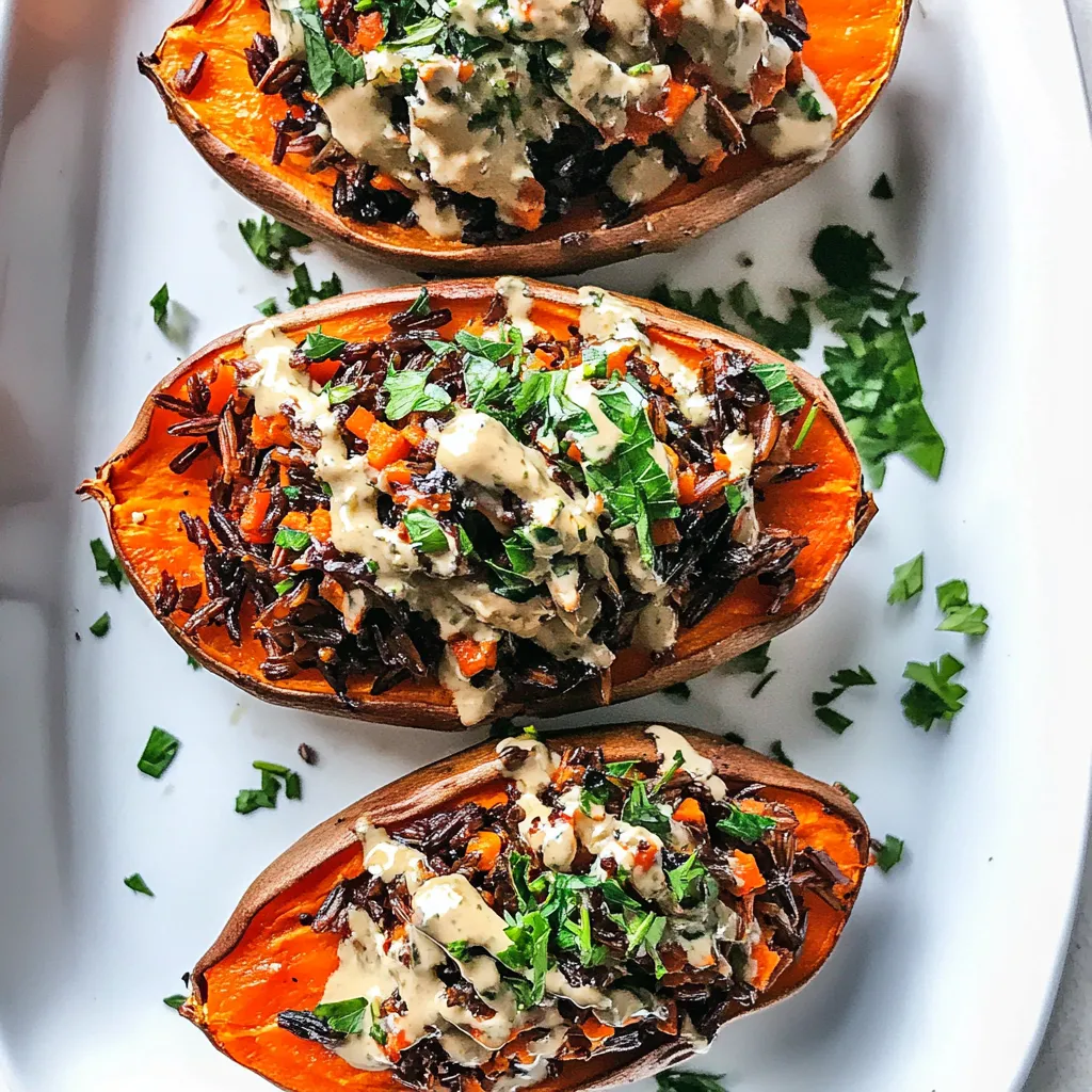 Wild Rice Stuffed Sweet Potatoes