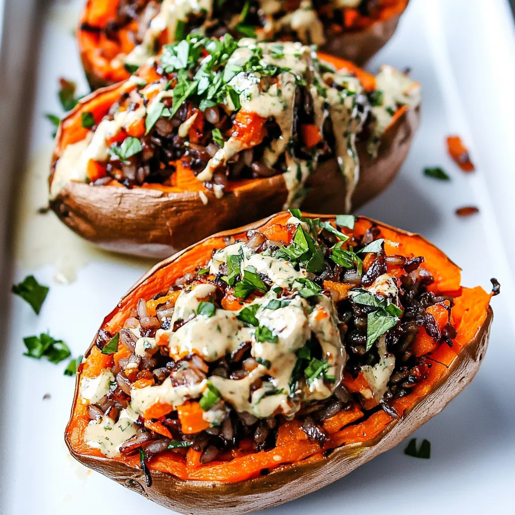 Wild Rice Stuffed Sweet Potatoes