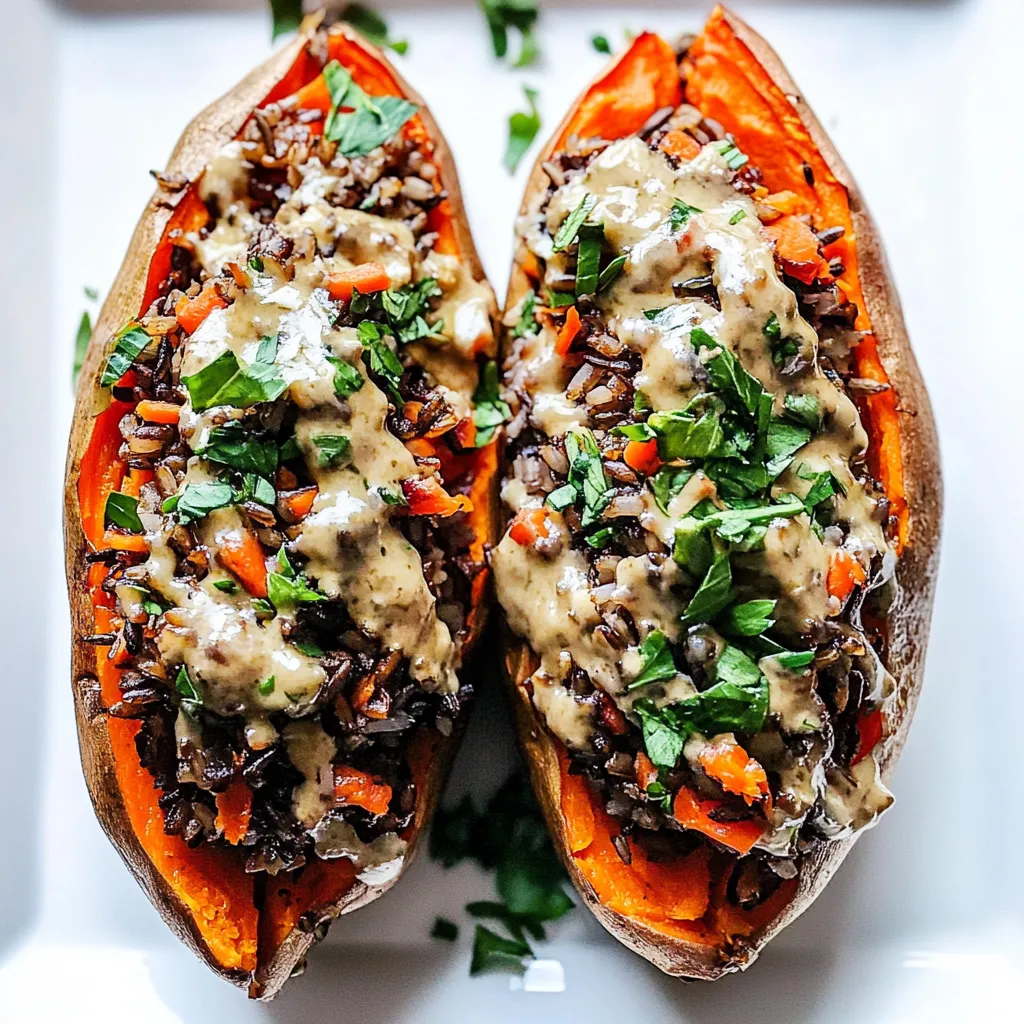 Wild Rice Stuffed Sweet Potatoes
